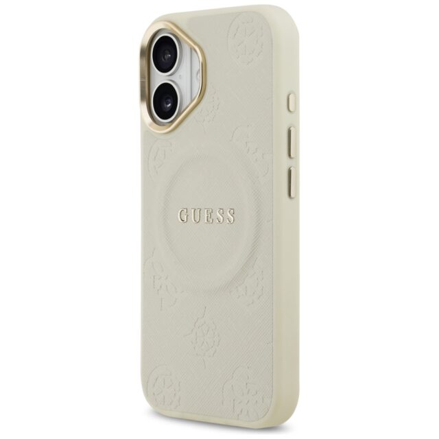 Case Guess Peony Hot Stamp MagSafe for iPhone 17 beige - imagine 2