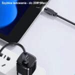 USAMS cable USB-C to Lightning 20W 1.2m PD Fast Charging Lithe Series black SJ566USB01 (US-SJ566) - imagine 5