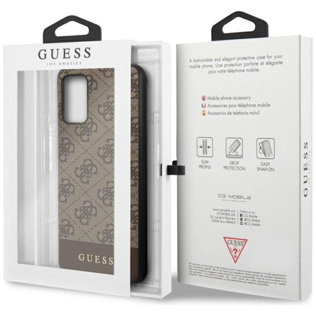 Guess GUHCS67G4GLBR S20+ G985 brown hard case 4G Stripe Collection - imagine 7