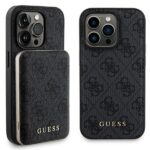 Guess SEt GUBPM5P15X4GEMGK iPhone15 Pro Max 6.7" hardcase + Powerbank 5000mAh MagSafe black