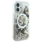 Guess GUHMP16SLFMWTE iPhone 16 6.1" beige hardcase Liquid Glitter Flower MagSafe - imagine 4