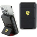 Ferrari Powerbank Wireless 15WFEPB10MSPLEK 10000 mAh with stand function black/black Metal Logo MagS