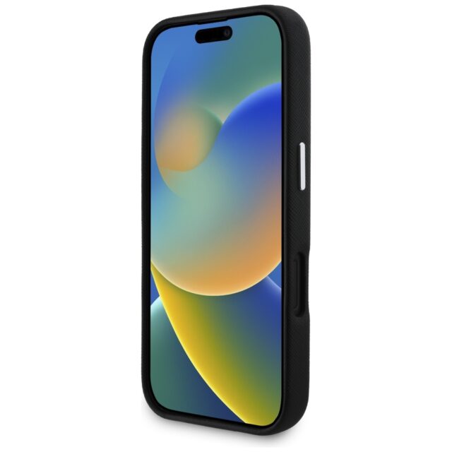 Case Karl Lagerfeld Saffiano Full Wrapped Elongated Metal Logo MagSafe for iPhone 16 black - imagine 5