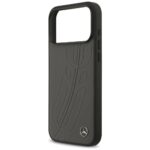 Case Mercedes Leather Large Laurel Leave MagSafe for iPhone 17 Pro Max antracyt - imagine 6