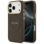 Case Guess Peony Hot Stamp MagSafe for iPhone 17 Pro brown