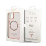 Guess GUHMP14SHTCMP iPhone 14 / 15 / 136,1" pink hard case Gold Outline Translucent MagSafe - imagine 8