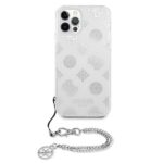 Guess GUHCP12LKSPESI iPhone 12 Pro Max 6,7" silver hardcase Peony Chain Collection - imagine 3