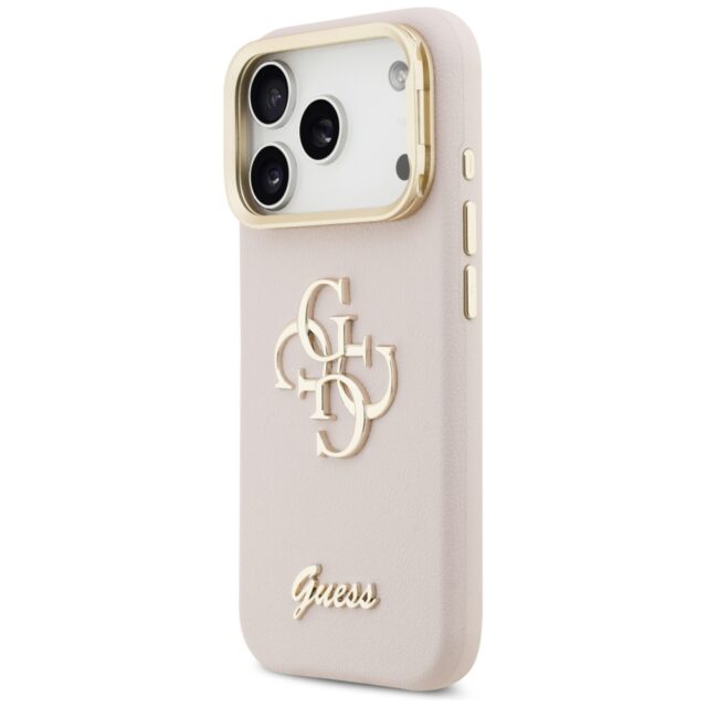 Guess Grained Big 4G & Stand Camera Case for iPhone 17 Pro Pink - imagine 2