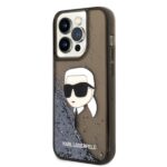 Karl Lagerfeld KLHCP14LLNKHCK iPhone 14 Pro 6,1"black hardcase Glitter Karl Head - imagine 2
