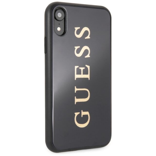 Guess GUHCI61TGGGBK iPhone Xr black hard case Classic Double Layer Glitter - imagine 5
