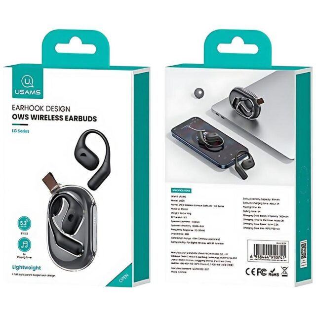 USAMS Bluetooth 5.3 Headphones G26 OWSwireless black BHUUG01 - imagine 5