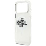 Karl Lagerfeld IML Glitter Karl & Choupette Sketch Logo MagSafe Case for iPhone 17 Pro Max Clear - imagine 6