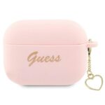 Guess GUAP2LSCHSP AirPods Pro 2 (2022/2023) cover pink Silicone Charm Heart Collection