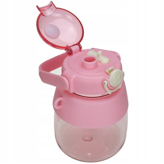 Extralink | Bottle for school, kindergarten | water bottle, with straw, strap, 1L, pink - imagine 4