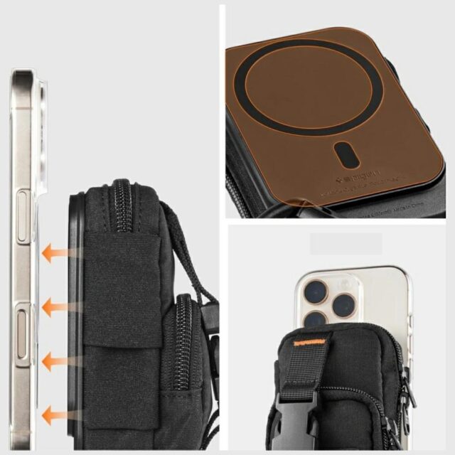 Spigen Snap Zip MagSafe Magnetic Phone Organizer black - imagine 5