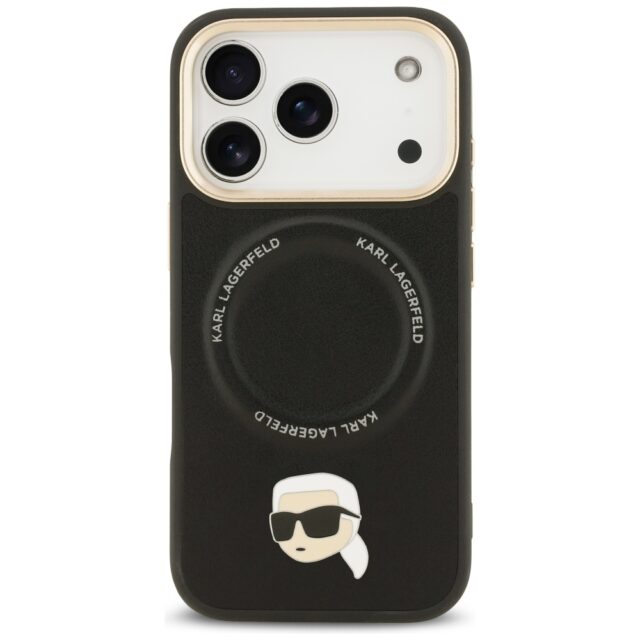 Karl Lagerfeld Big Strap Karl Metal Logo MagSafe Case for iPhone 17 Pro Max Black - imagine 3