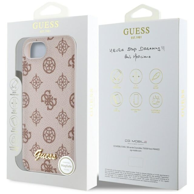 Case Guess Peony Script Logo MagSafe for iPhone 16e brown - imagine 8