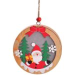 Lampka Świąteczna Drewniana Mikołaj -    Okrągła