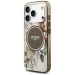 Guess IML Flower & Tonal Circle MagSafe Case for iPhone 17 Pro Max Brown - imagine 2