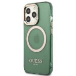 Guess GUHMP13LHTCMA iPhone 13 Pro / 13 6,1" khaki hard case Gold Outline Translucent MagSafe - imagine 2
