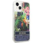 Guess GUHCP14SLFLSB iPhone 14 / 15 / 13 6.1" blue hardcase Flower Liquid Glitter - imagine 4