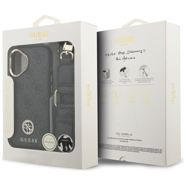Guess 4G Strass Logo & Big Strap Metal Buttons MagSafe Case for iPhone 17 Black - imagine 9