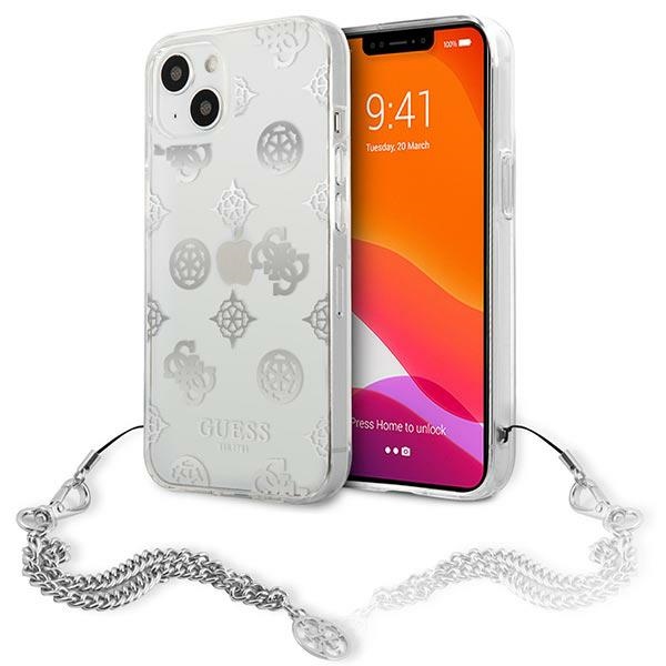 cps-55a4de96905ebef5ec1cbf1761a2626e-2025-12-06-13-26-07 Guess GUHCP13MKSPESI iPhone 13 / 14 / 15 6,1" silver hardcase Peony Chain Collection - imagine 1