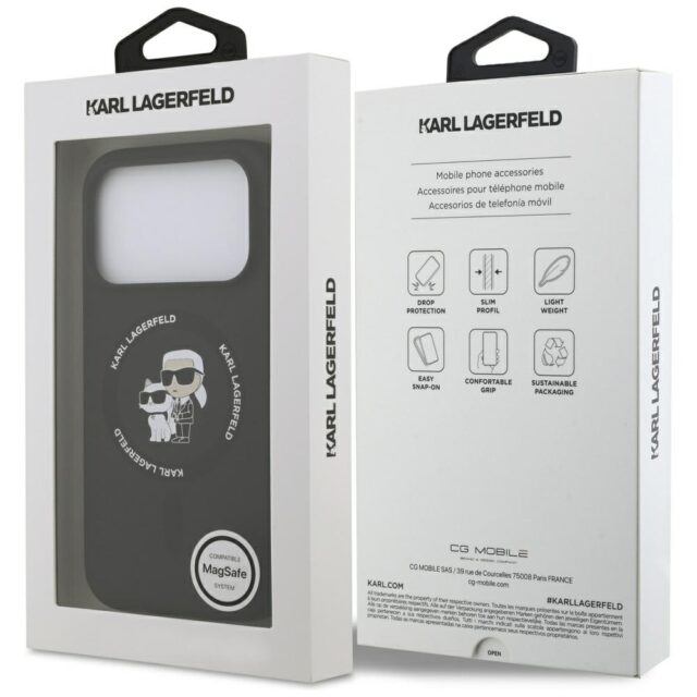 Karl Lagerfeld Silicone Karl&Choupette Ring MagSafe Case for iPhone 17 Pro Max Black - imagine 8