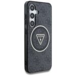 Case Guess 4G Glitter Triangle Buttons MagSafe for Samsung Galaxy S25 Plus black - imagine 4