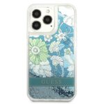 Guess GUHCP13XLFLSN iPhone 13 Pro Max 6,7" green hardcase Flower Liquid Glitter - imagine 3