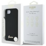 Case Guess Silicone Script Metal Logo MagSafe for iPhone 16e black - imagine 8