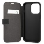 BMW BMBKP13XPUCARTCBK case iPhone 13 Pro Max 6.7" black bookcase M Collection PU Carbon Stripe - imagine 3