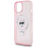 Karl Lagerfeld KLHMP15SHMRSCHP iPhone 15/ 14 / 13 6.1" pink hardcase Ring Stand Choupette Head - imagine 6