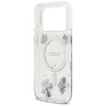 Case Guess Resin Flowers Glitter MagSafe for iPhone 17 Pro purple - imagine 7
