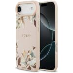 Guess Grained Flowers Classic Logo MagSafe Case for iPhone Air Pink