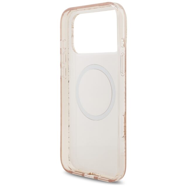 Guess IML Flowers Electro Pearl Strap MagSafe Case for iPhone 17 Pro Max Pink - imagine 7