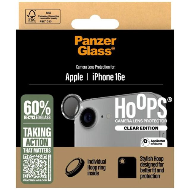 Tempered glass for lens PanzerGlass Hoops Lens Protector for iPhone 16e transparent - imagine 4