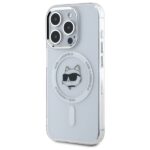 Karl Lagerfeld KLHMP15XHLSCHH iPhone 15 Pro Max 6.7" white hardcase IML Metal Choupette Head MagSafe - imagine 2