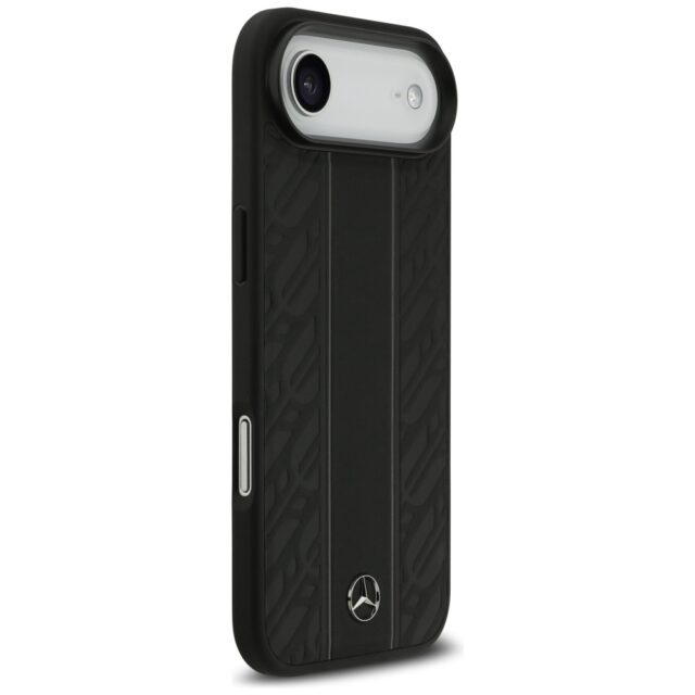 Case Mercedes Leather Laurel Leaves Stripes MagSafe for iPhone Air black - imagine 4
