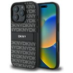 DKNY DKHCP16LPRTHSLK iPhone 16 Pro 6.3" black hardcase Texture Pattern Tonal Stripe