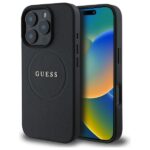 Guess GUHMP16XPGHSMMK iPhone 16 Pro Max 6.9" black hardcase Grained Ring MagSafe