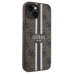 Guess GUHMP15SP4RPSW iPhone 15 / 14 / 13 6.1" brown hardcase 4G Printed Stripes MagSafe - imagine 4