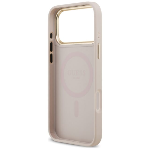 Case Guess Grained Strass Logo MagSafe for iPhone 17 Pro Max pink - imagine 7