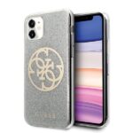 Guess GUHCN61PCUGLLG iPhone 11 6,1" / Xr light grey hard case Glitter 4G Circle Logo