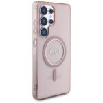 Case Guess Glitter Circle Classic Logo MagSafe for Samsung Galaxy S25 Ultra pink - imagine 4
