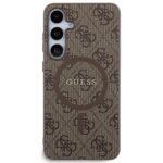 Guess GUHMS24MG4GFRW S24+ S926 brown hardcase 4G Collection Leather Metal Logo MagSafe - imagine 3