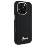 Guess GUHCP16LSMBSLK iPhone 16 Pro 6.3" black hardcase Silicone Script Metal Logo & Frame - imagine 4
