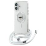 Karl Lagerfeld KLHMP16SHCKHNT iPhone 16 6.1" hardcase transparent Crossbody IML Karl Head Magsafe