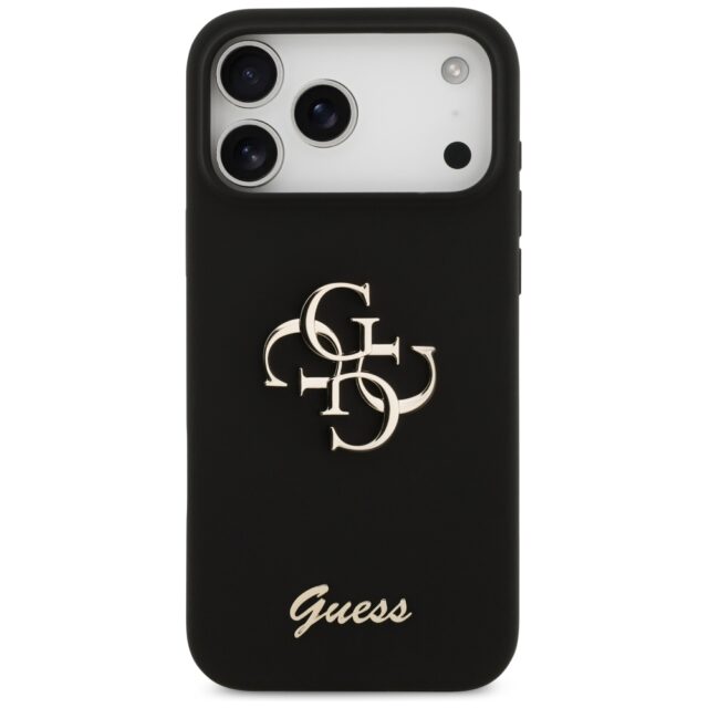 Guess Silicone Big 4G Script case for iPhone 17 Pro Max black - imagine 3
