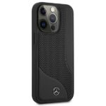 Mercedes MEHCP13XCDOBK iPhone 13 Pro Max 6,7" black hardcase Leather Perforated Area - imagine 4